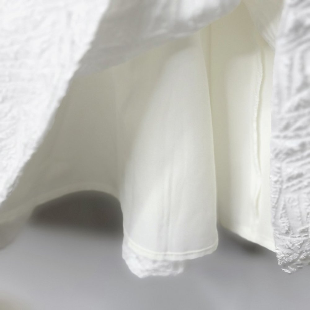 Sifa Fashion White Leaf + Flower Applique Dress - Picture 5 of 10